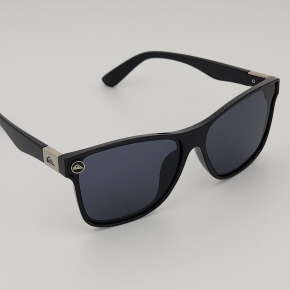 Quiksilver Round Flat Lens Sunglasses Gloss Black Frame Dark Smoke Tint Lens Q29 - Picture 5 of 12